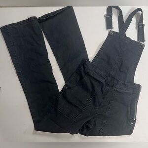 bootcut black denim overall jeans